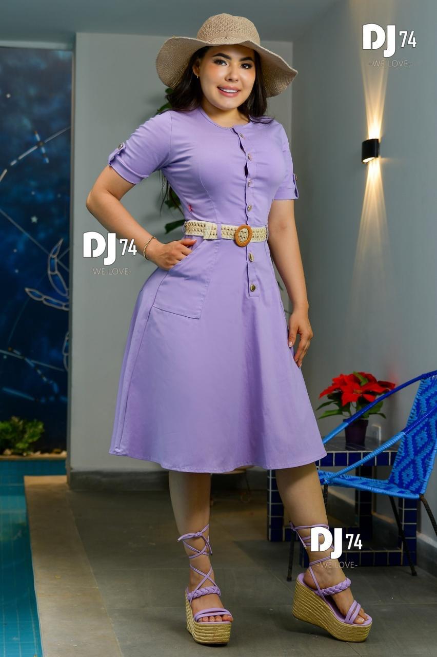 Vestido  Corto con Botones